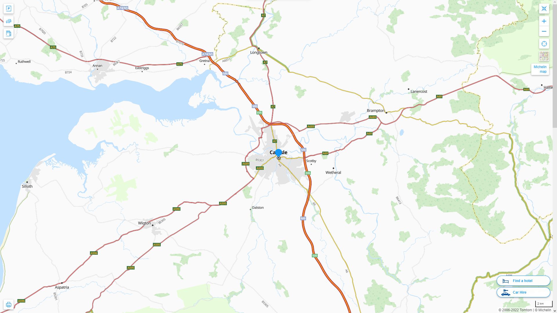 Carlisle Royaume Uni Autoroute et carte routiere